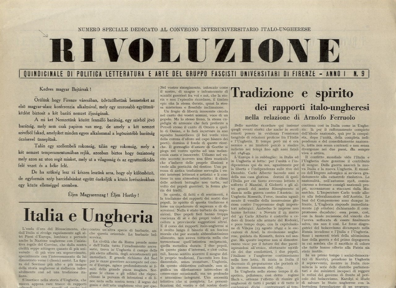 Rivoluzione. Quindicinale di politica, letteratura e arte del Gruppo Fascisti …