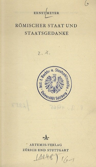 Römischer Staat und Staatsgedanke.
