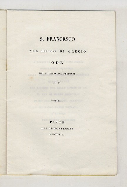 S. Francesco nel Bosco di Grecio, ode.