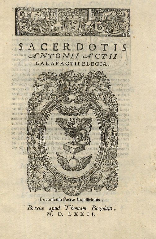 Sacerdotis Antonii Actii Galaractii Elegia.
