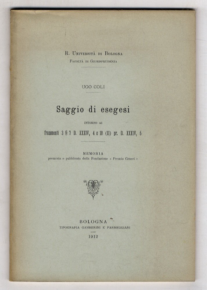 Saggio di esegesi intorno ai frammenti 3 § 7 D. … | Immagine principale