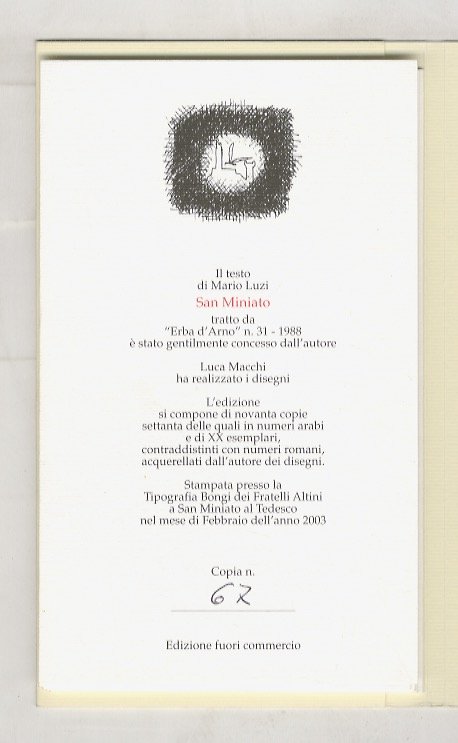 San Miniato (1954). Disegni di Luca Macchi.