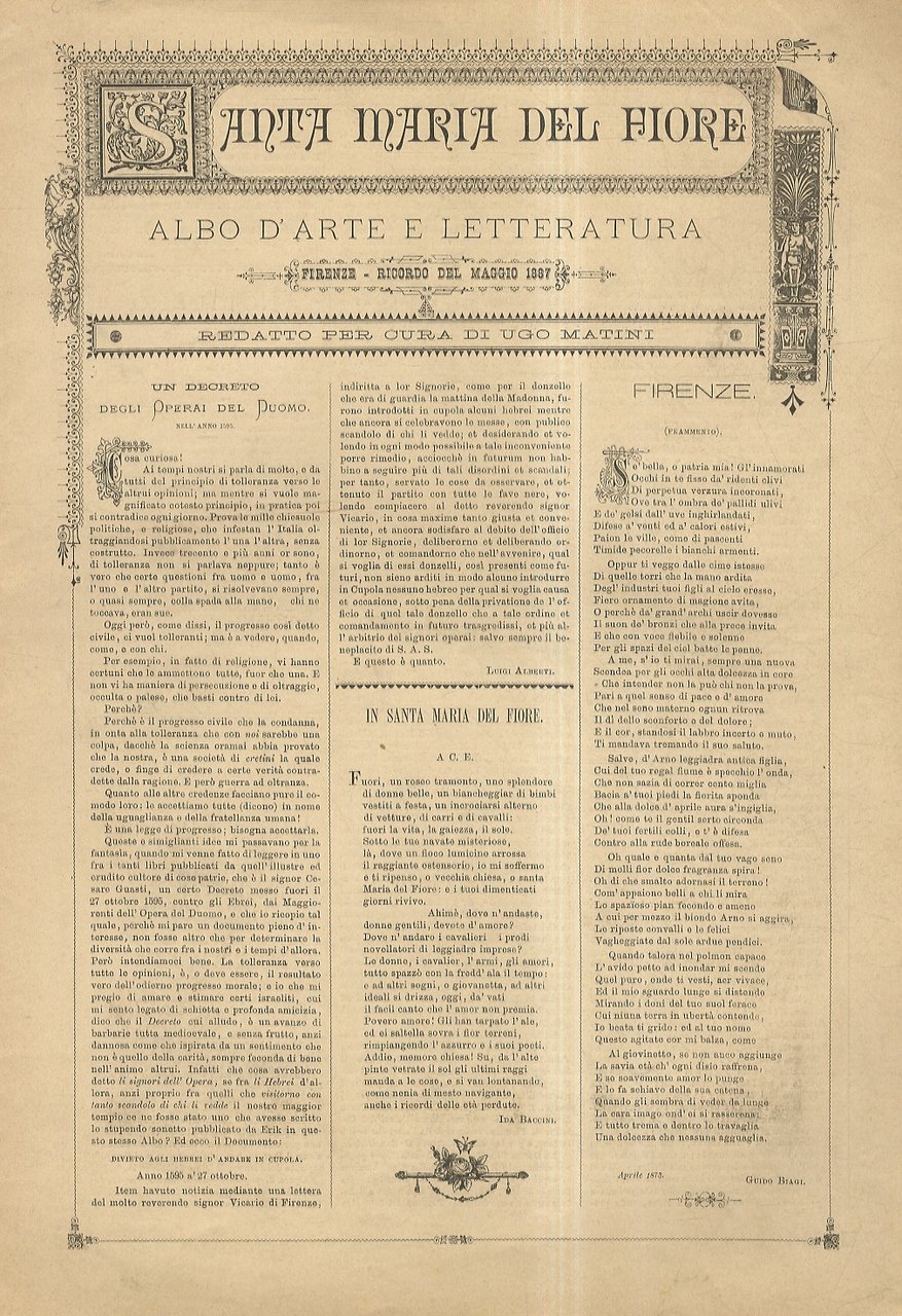 Santa Maria del Fiore. Albo d'Arte e Letteratura. Firenze - …