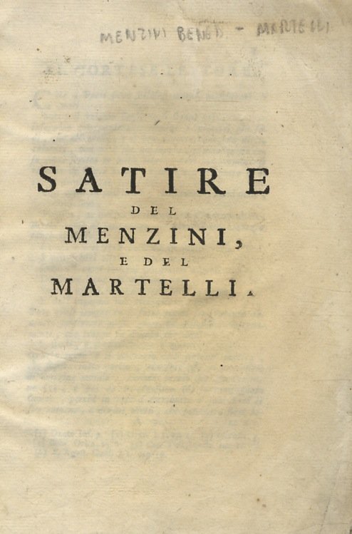 Satire del Menzini e del Martelli.