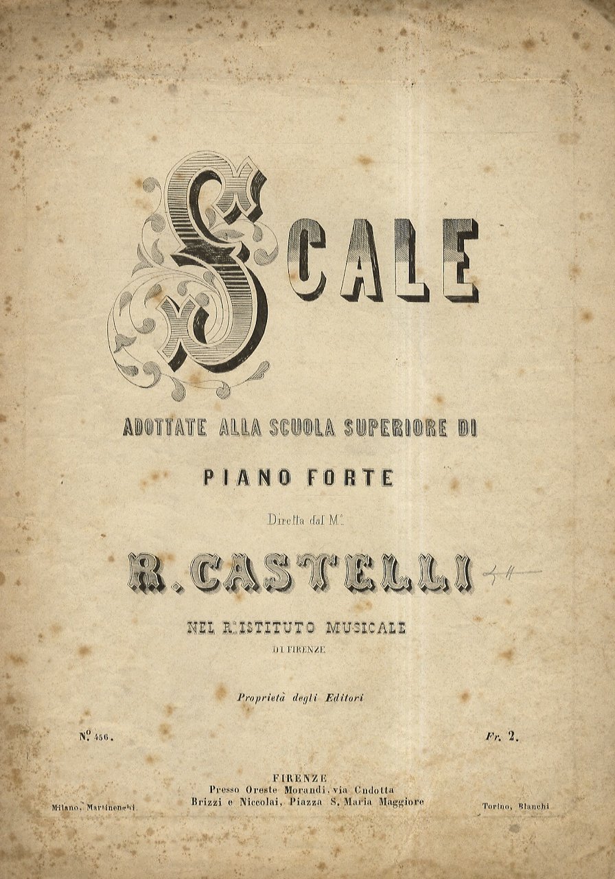 Scale adottate alla Scuola Superiore di piano forte diretta dal …