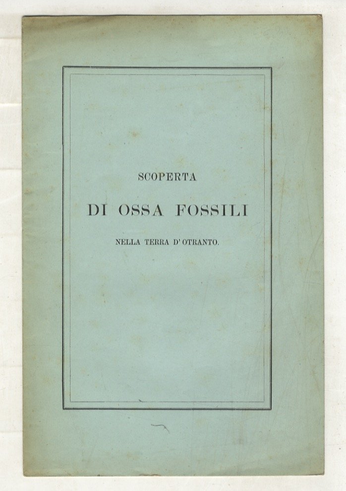 Scoperta di ossa fossili nella Terra d'Otranto.