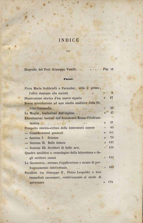 Scritti editi e inediti del prof. Giuseppe Vaselli di Siena. …