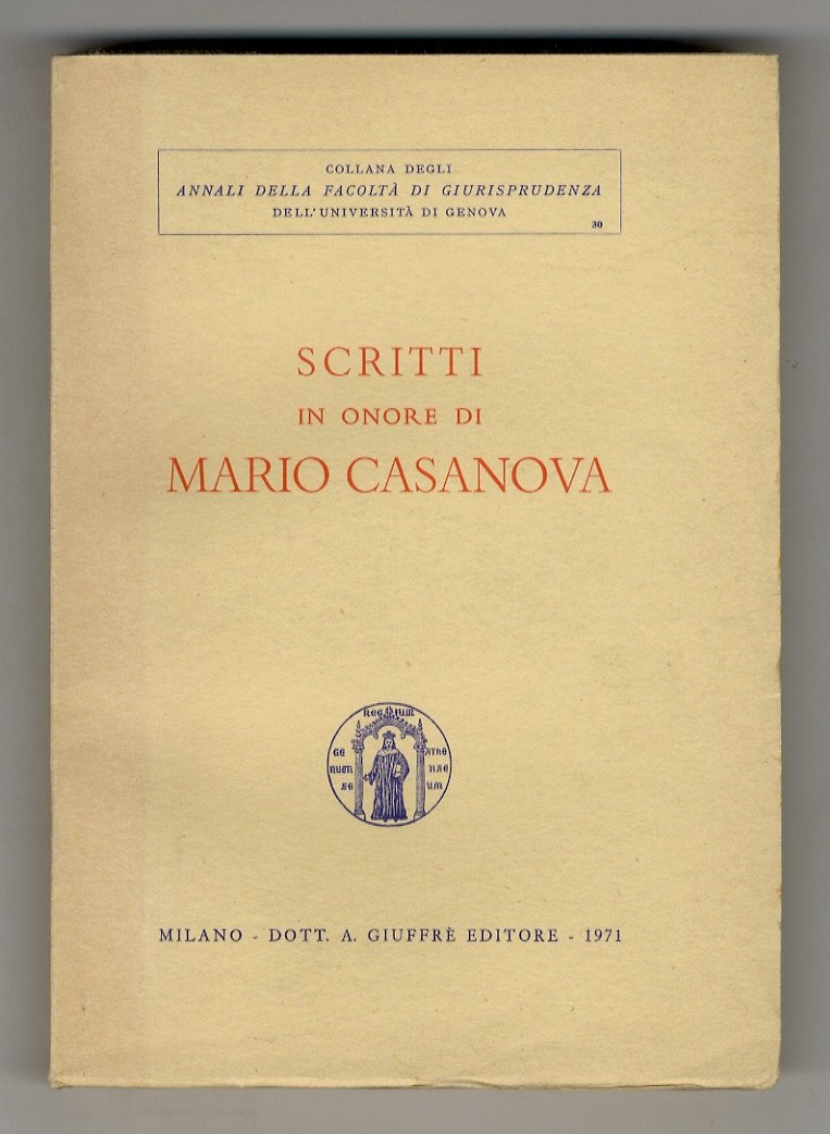 SCRITTI in onore di Mario Casanova.
