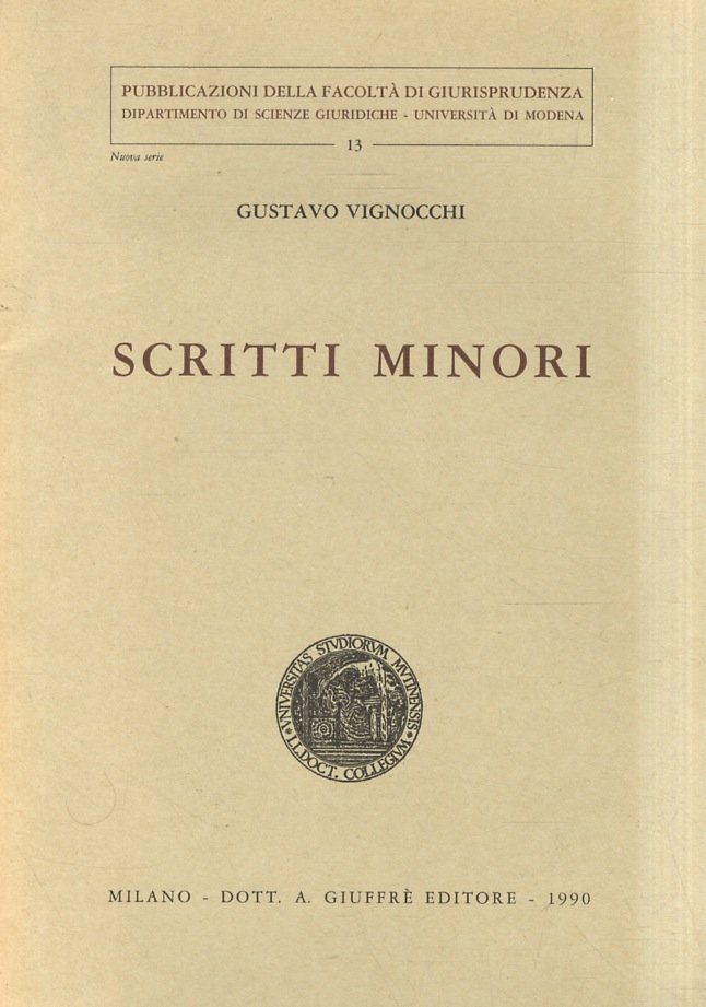 Scritti minori. | Immagine principale