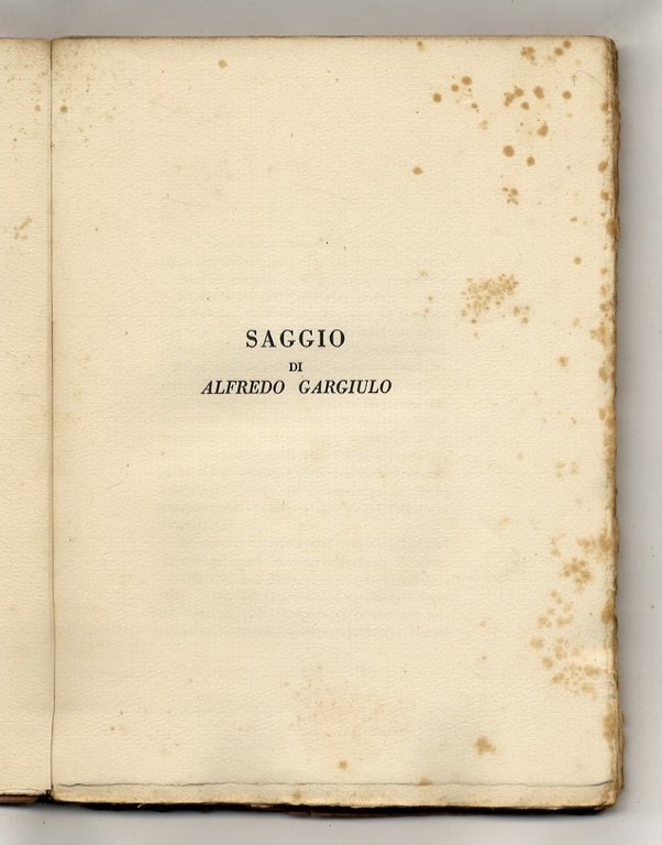 Sentimento del tempo. Con un saggio di Alfredo Gargiulo.
