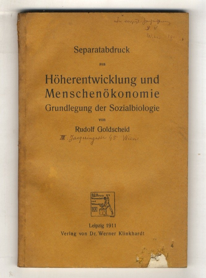 Separatabdruck aus Höherentwicklung und Menschenökonomie. Grundlegung der Sozialbiologie: Das Reproduktionsproblem.