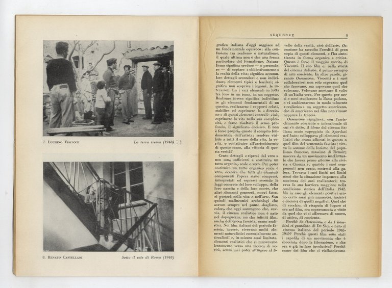 SEQUENZE. Quaderni di cinema. Dal fascicolo n. 1, del settembre …