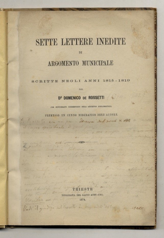 Sette lettere inedite di argomento municipale scritte negli anni 1815 …
