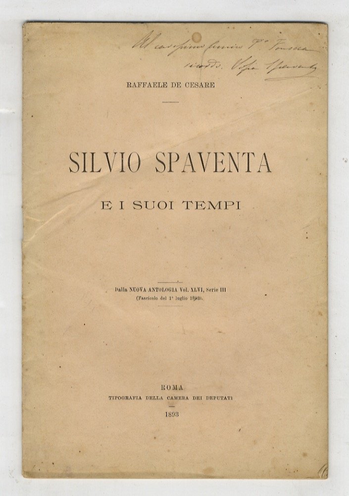 Silvio Spaventa e i suoi tempi. Dalla Nuova Antologia vol. …