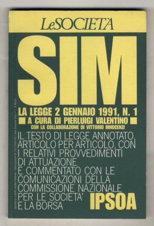 SIM. La legge 2 gennaio 1991, n. 1. | Immagine Gallery 2