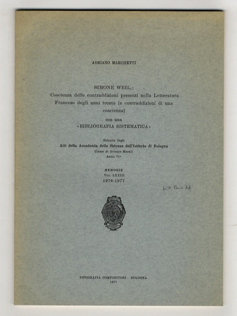 Simone Weil: coscienza delle contraddizioni presenti nella Letteratura Francese degli …