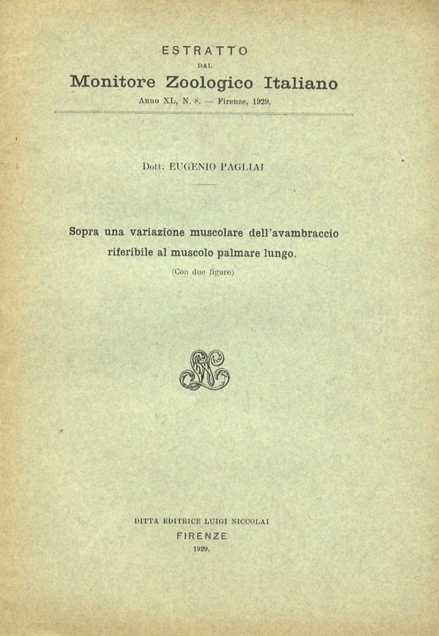 Sopra una variazione muscolare dell'avambraccio riferibile al muscolo palmare lungo.