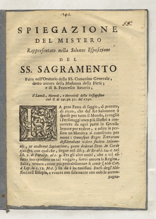 SPIEGAZIONE del mistero rappresentato nella solenne esposizione de SS. Sagramento … | Immagine Gallery 2