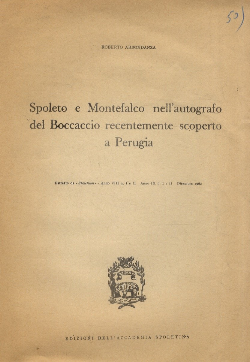 Spoleto e Montefalco nell'autografo del Boccaccio recentemente scoperto a Perugia. | Immagine principale
