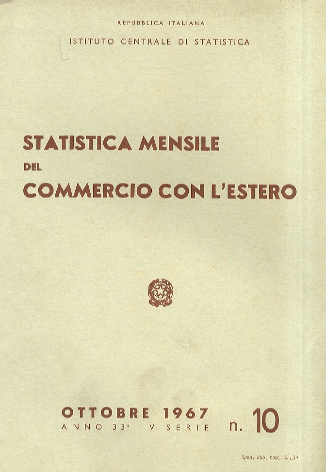 Statistica mensile del commercio con l'estero. Anno 33, V, serie …