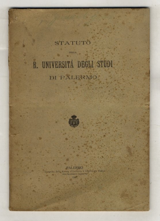 STATUTO della R. Università degli Studi di Palermo.
