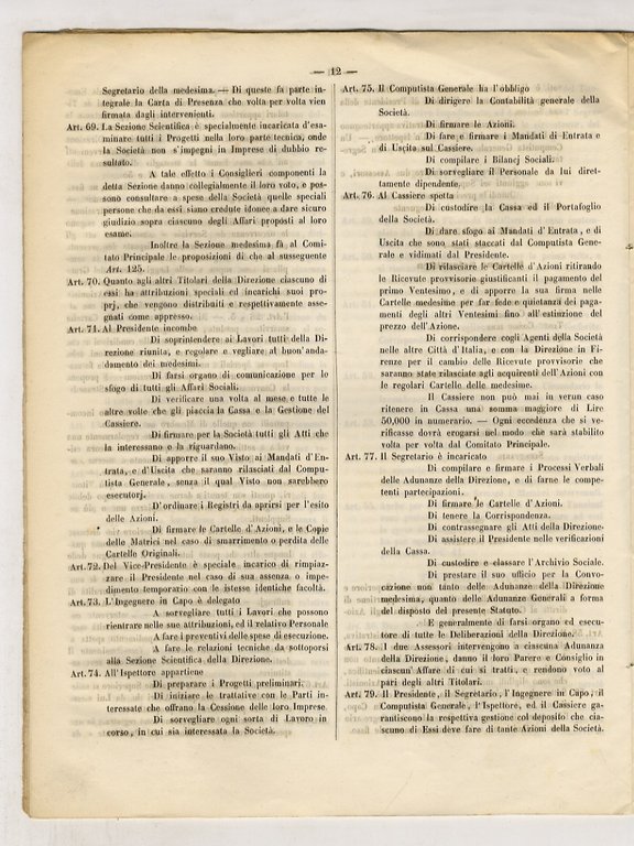 STATUTO della Società Generale d'Imprese Industriali negli Stati d'Italia.