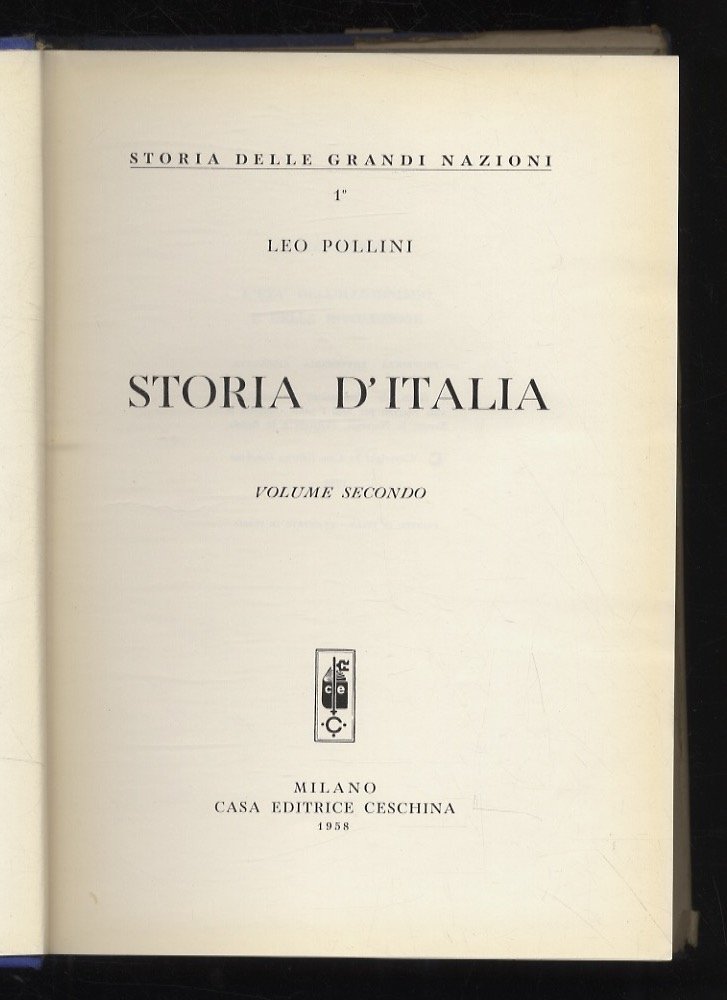 Storia d'Italia. Volume secondo.