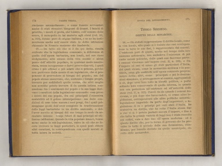 Storia del diritto italiano. (Le fonti. Diritto pubblico. Diritto privato).