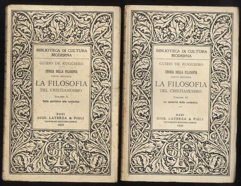 Storia della filosofia. Parte seconda: la filosofia del cristianesimo. Volume II: dalla Patristica alla Scolastica. Vol. III: La maturità della Scolastica.