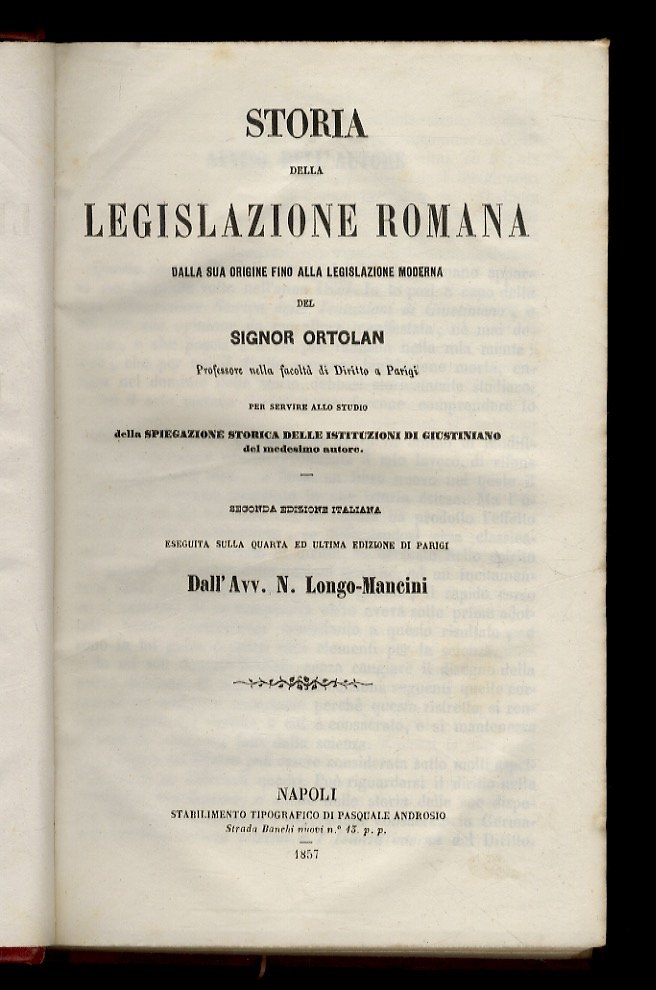 Storia della legislazione romana dalla sua origine fino alla legislazione … | Immagine principale
