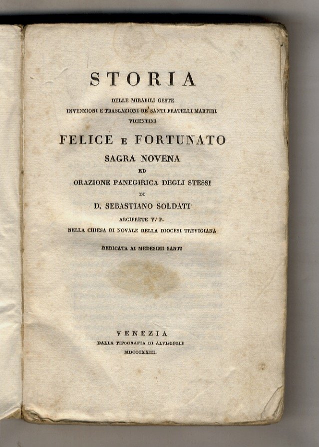 Storia delle mirabili geste invenzioni e traslazioni de' santi fratelli … | Immagine principale