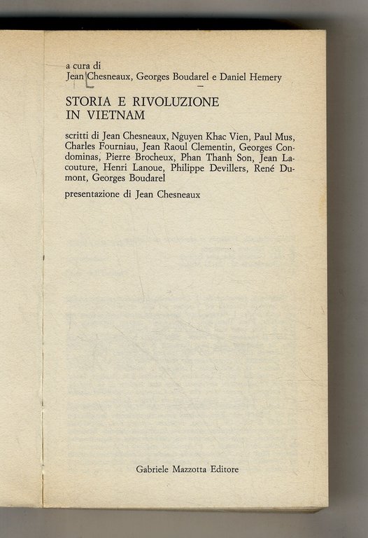 Storia e rivoluzione in Vietnam. [.].