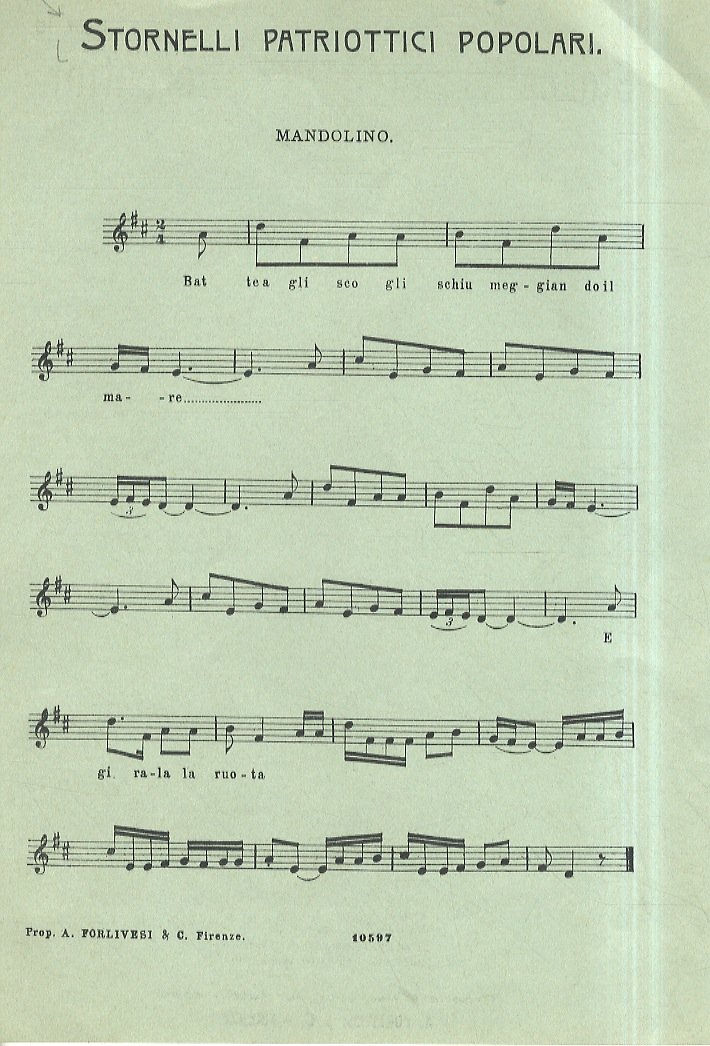STORNELLI patriottici popolari / Stornelli patriottici fiorentini.