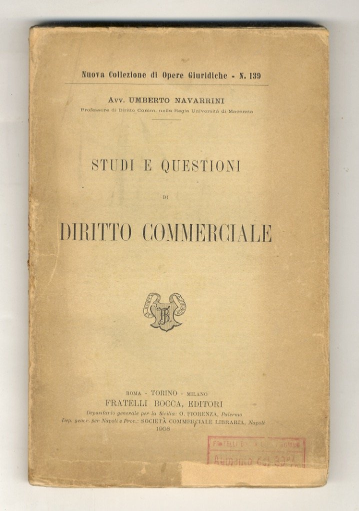 Studi e questioni di diritto commerciale.