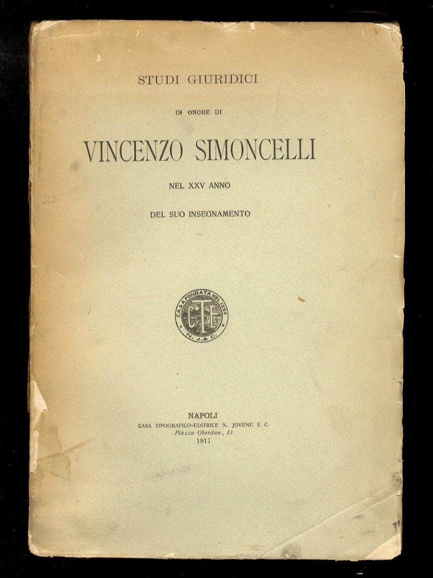 STUDI giuridici in onore di Vincenzo Simoncelli, nel XXV anno …