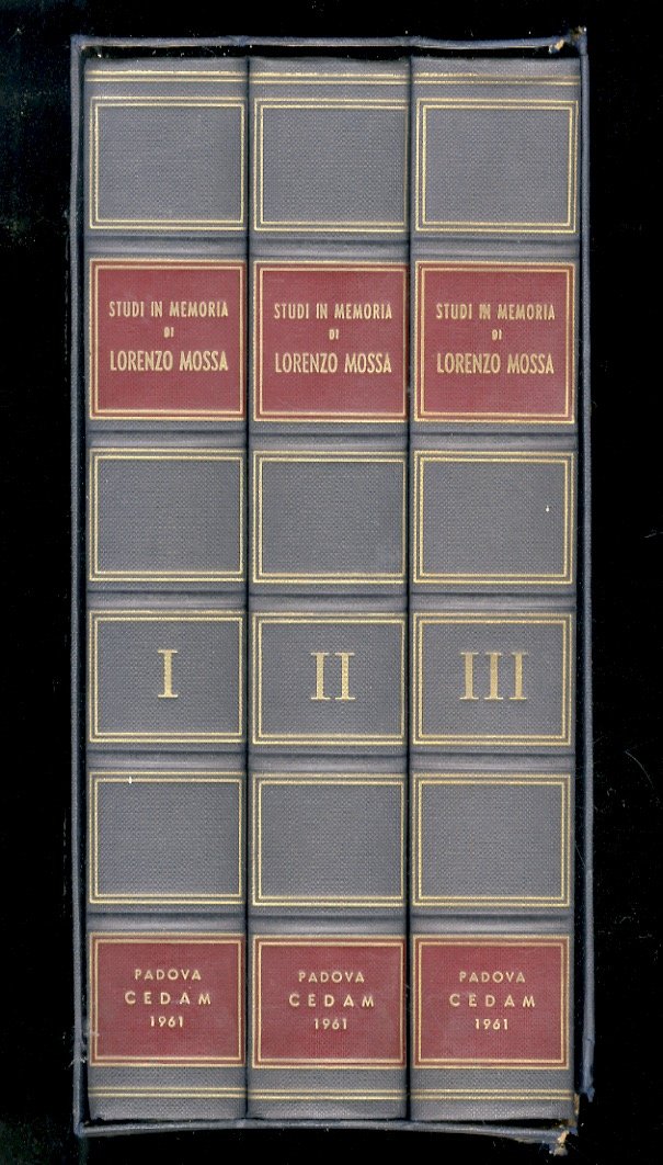 Studi in memoria di Lorenzo Mossa. Pubblicati per iniziativa della …