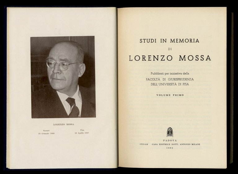 Studi in memoria di Lorenzo Mossa. Pubblicati per iniziativa della …