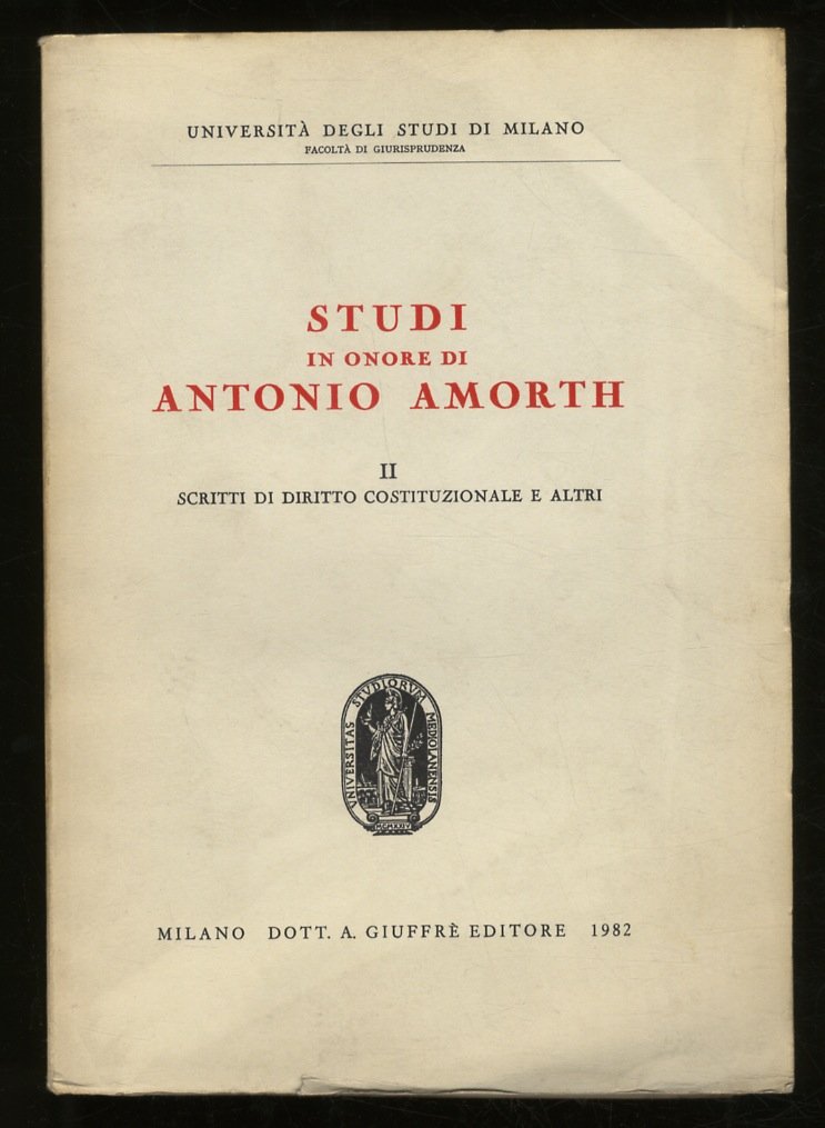 STUDI in onore di Antonio Amorth. Vol. II: Scritti di …