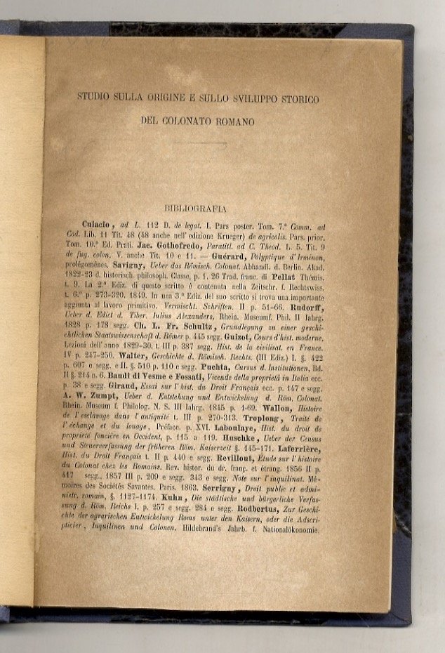 Studio sulla origine e sullo sviluppo storico del Colonato Romano.
