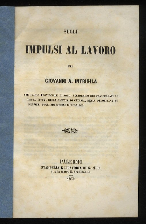Sugli impulsi al lavoro. | Immagine principale