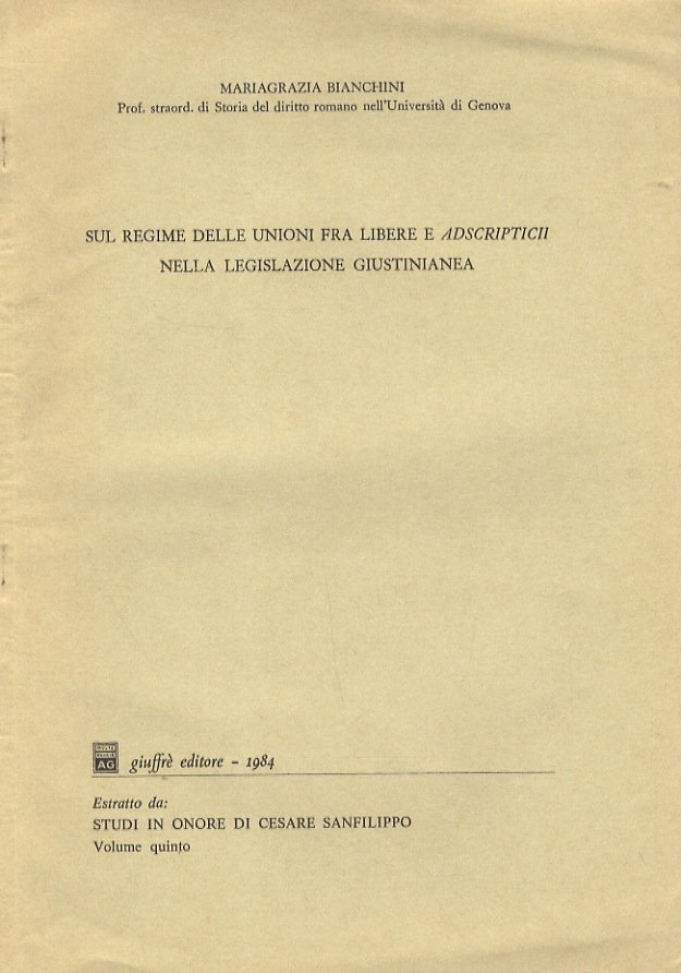 Sul regime delle unioni fra libere e adscripticii nella legislazione …