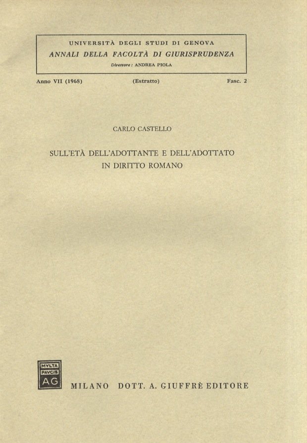 Sull'età dell'adottante e dell'adottato in diritto romano.