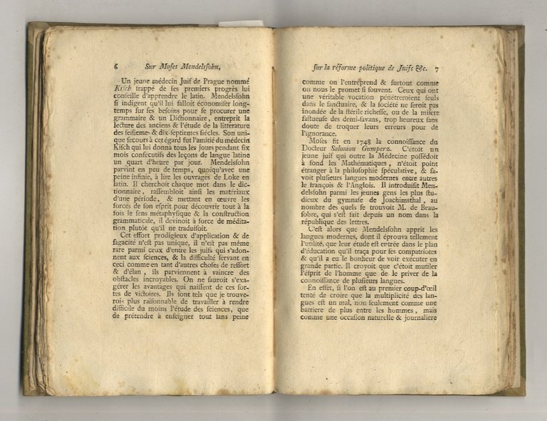 Sur Moses Mendelssohn, sur la reforme politique des juifs: et …