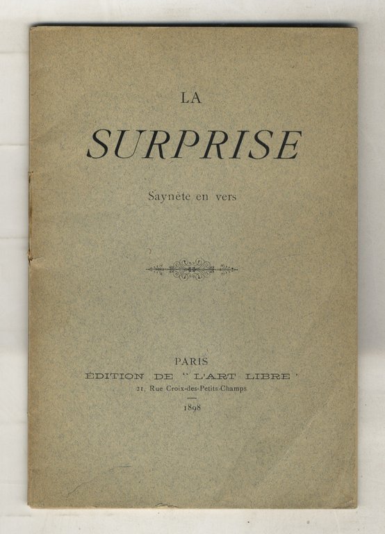 SURPRISE (LA). Saynète en vers. | Immagine Gallery 2
