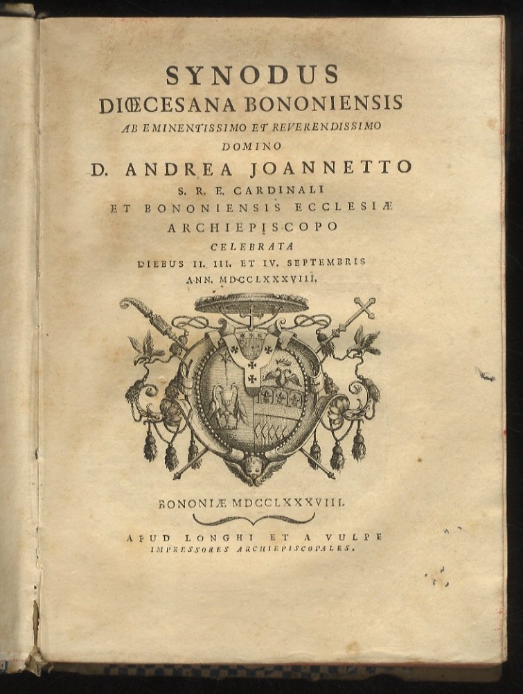 Synodus dioecesana Bononiensis ab eminentissimo et reverendissimo domino D. Andrea …