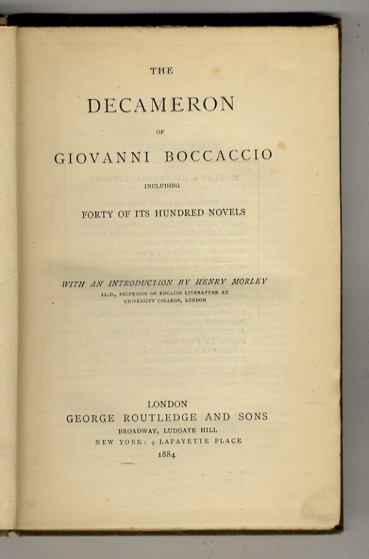 The Decameron of Giovanni Boccaccio, including forty of its hundred …