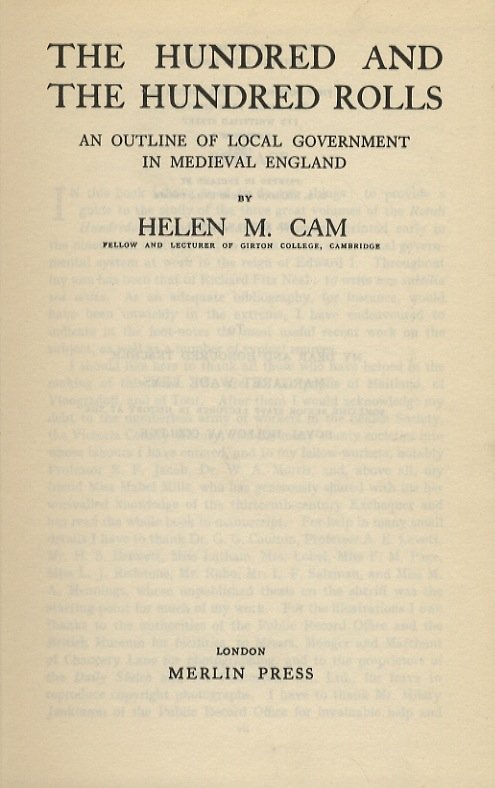 The hundred and the hundred rolls. An outline of local …