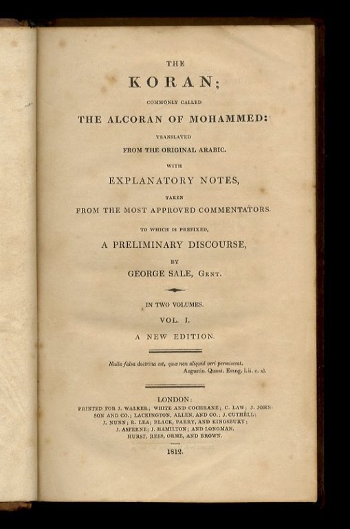 The Koran; Commonly Called The Alcoran of Mohammed: translated from … | Immagine Gallery 1