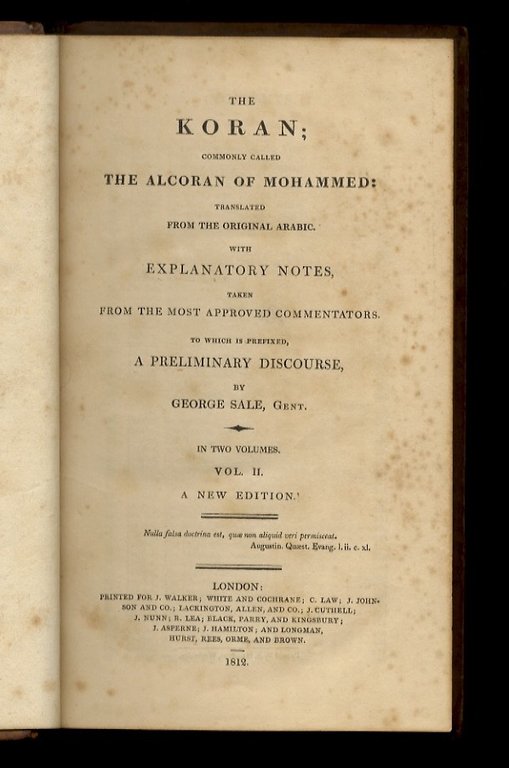 The Koran; Commonly Called The Alcoran of Mohammed: translated from … | Immagine Gallery 4