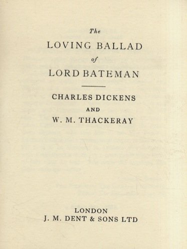 The loving ballad of Lord Bateman.